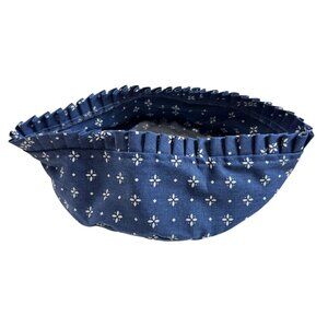 Longaberger 9" Round Basket Liner 4" High Classic Blue White Bottom Vintage 90s